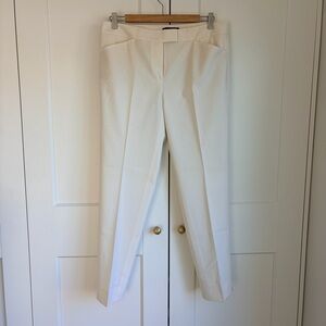 Lafayette 148 New York Irving Cream Wool Pants | 6